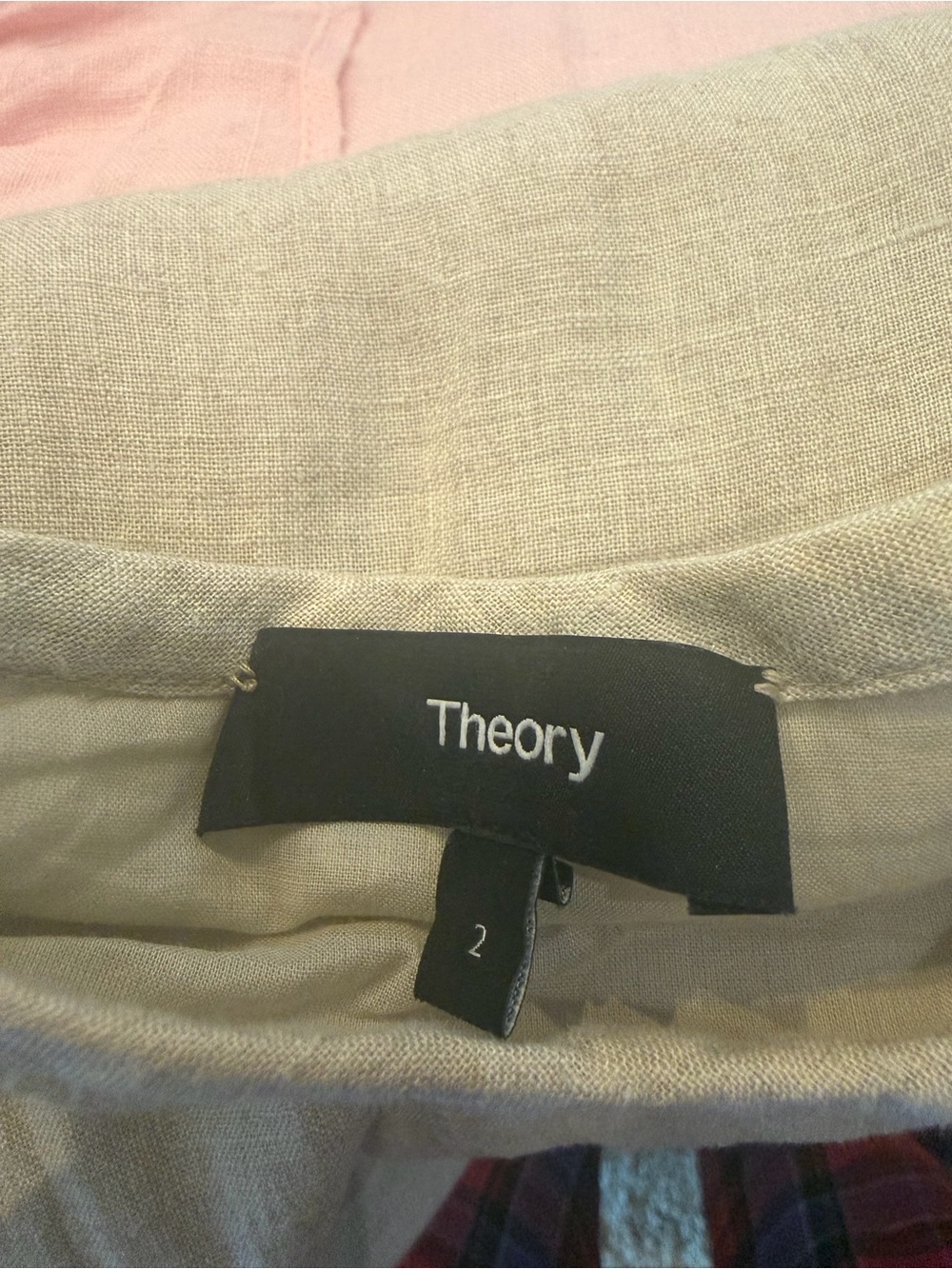 Theory 100% Linen Asymmetrical Maxi Skirt | Minimalist Ivory Neutral size 2 - Picture 11 of 12